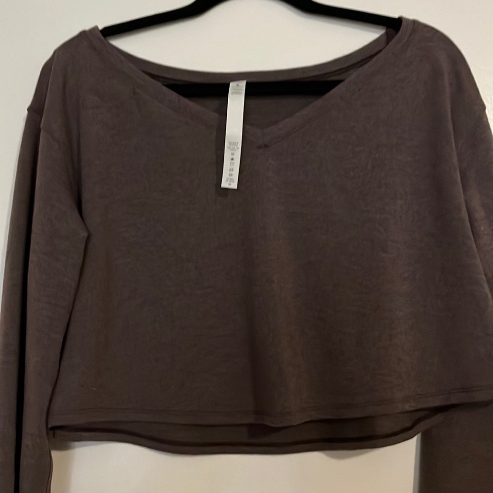 Lululemon Show your Depth Long Sleeve in Heathered Antique Bark XS EUC